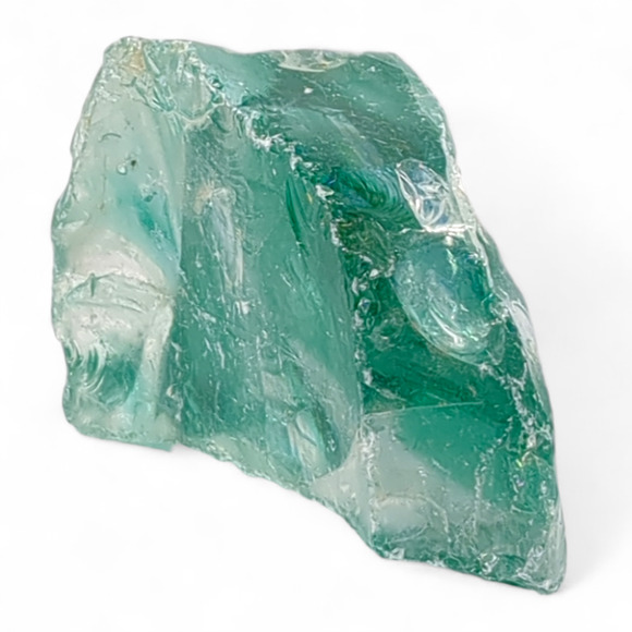 Emerald and Clear Glass Translucent Art Glass Cullet Glowing Manganese #4GX109 - Picture 4 of 7